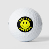 Happy Yellow Face Je bent Geweldige Golfballen (Voorkant)
