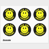 Happy Yellow Face Je bent Geweldige Ronde Sticker (Vel)