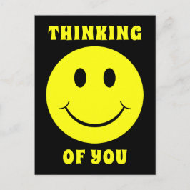 Happy Yellow Face Thinking of You Briefkaart