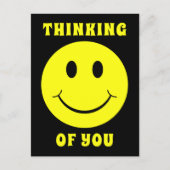 Happy Yellow Face Thinking of You Briefkaart (Voorkant)