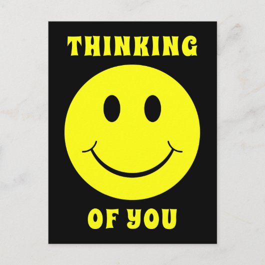 Happy Yellow Face Thinking of You Briefkaart (Voorkant)