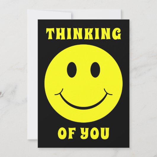 Happy Yellow Face Thinking of You Card Bedankkaart (Voorkant)