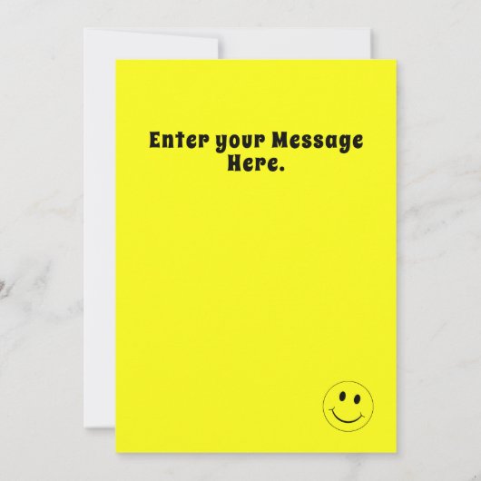 Happy Yellow Face Thinking of You Card Bedankkaart (Achterkant)