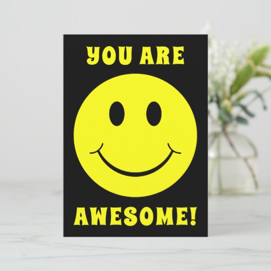 Happy Yellow Face U bent Geweldige Bedankkaart (Staand voorkant)