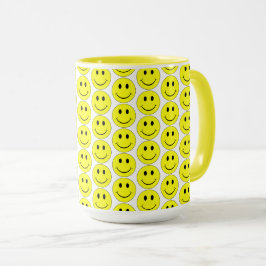 Happy Yellow Faces Pattern Big Mok