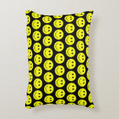 Happy Yellow Faces Pattern Black Accent Kussen (Voorkant(Verticaal))