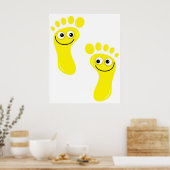 Happy Yellow Feet Poster (Keuken)