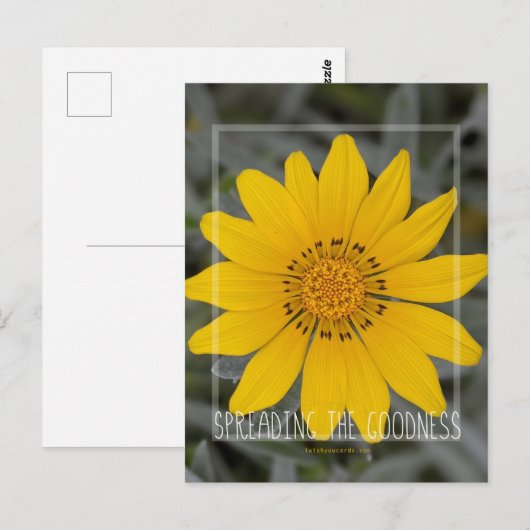 Happy Yellow Flower - Ik wens u Joy Briefkaart (Voorkant / Achterkant)