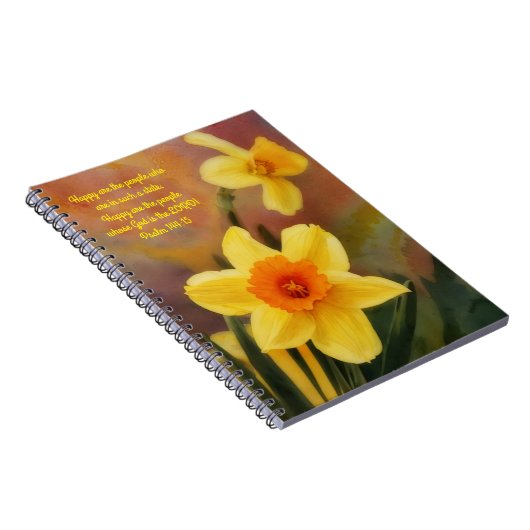 Happy Yellow Flowers Faith Bible Verse Journal Notitieboek (Rechterzijde)
