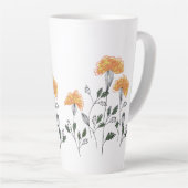 Happy Yellow Flowers Latte Mok (Rechterhoek)