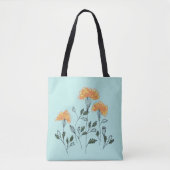 Happy Yellow Flowers op Aqua Canvas tas (Voorkant)