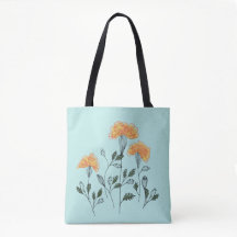 Happy Yellow Flowers op Aqua Canvas tas