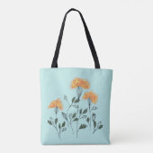 Happy Yellow Flowers op Aqua Canvas tas (Achterkant)