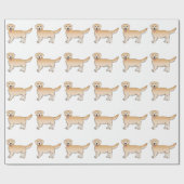 Happy Yellow Golden Retriever Cartoon Dog Patroon Cadeaupapier (Vlak)