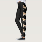 Happy Yellow Golden Retriever Cute Cartoon Dogs Leggings (Links)