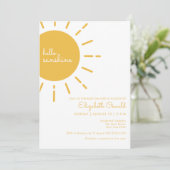 Happy Yellow Hallo Sunshine Baby shower Kaart (Staand voorkant)