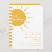 Happy Yellow Hallo Sunshine Baby shower Kaart (Voorkant / Achterkant)