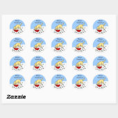 Happy Yellow Lab Kerst Cartoon Stickers (Vel)