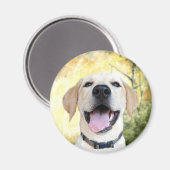 Happy Yellow Lab Magneet (Voorkant / Achterkant)