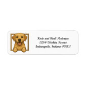 Happy Yellow Labrador Retriever Retouradres Etiket (Voorkant)