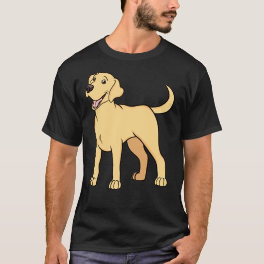 Happy Yellow Labrador Retriever T-shirt (Voorkant)