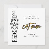 Happy Yellow Moederdag van de kattenpil Kaart (Voorkant)