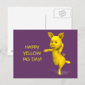 Happy Yellow Pig Day Attitude Briefkaart (Voorkant / Achterkant)