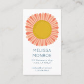 Happy Yellow Pink Daisy Sunflower afgebeeld Kortingskaartje (Achterkant)