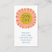 Happy Yellow Pink Daisy Sunflower afgebeeld Kortingskaartje (Voorkant)