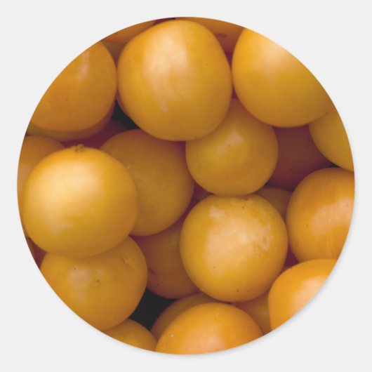 Happy Yellow Plums Ronde Sticker (Voorkant)