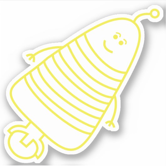 happy yellow robot Sticker (Voorkant)