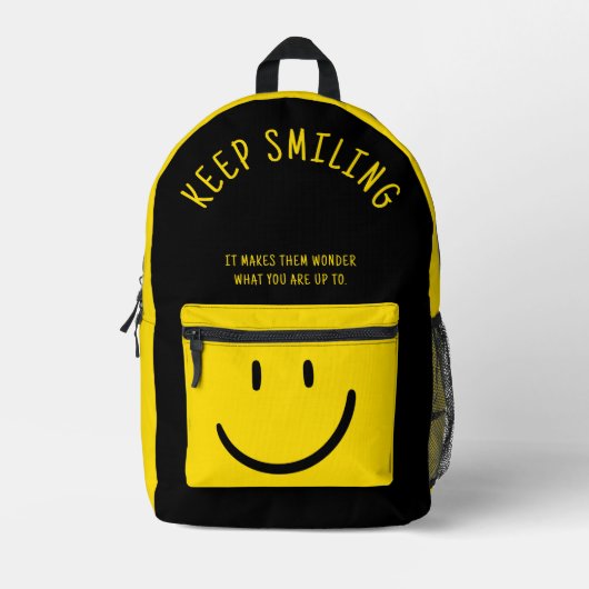 Happy Yellow Smile Bedrukte Rugzak (Voorkant)