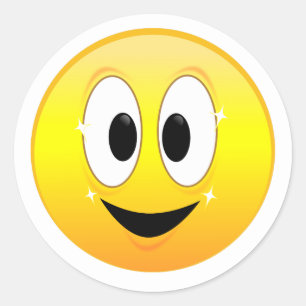 Happy Yellow Smiling Face Ronde Sticker