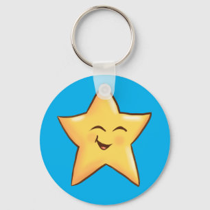 Happy Yellow Star Sleutelhanger