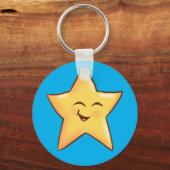 Happy Yellow Star Sleutelhanger (Voorkant)
