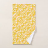 Happy Yellow Stripes Floral Polka Dot Bad Handdoek (Handdoek)