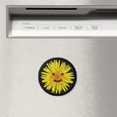 Happy Yellow Summer Dandelion Flower op elke kleur Magneet (Insitu (Vaatwasser))