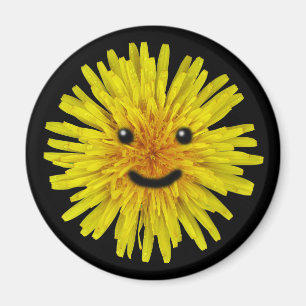 Happy Yellow Summer Dandelion Flower op elke kleur Magneet