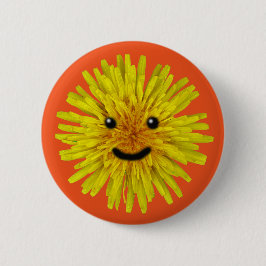 Happy Yellow Summer Dandelion Flower op elke kleur Ronde Button 5,7 Cm