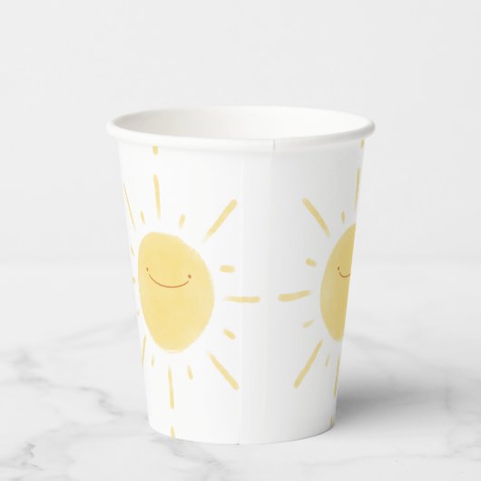 Happy Yellow Sun Gender Neutrale Party Papieren Bekers (Rechts)