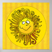 Happy Yellow Sun glimlachend Poster (Voorkant)