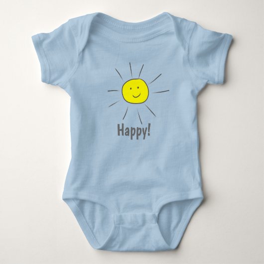 Happy Yellow Sun met Smiley Face - Romper (Voorkant)