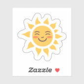 Happy Yellow Sun Schattige Sticker (Vel)