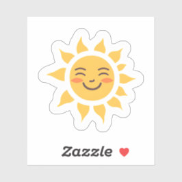 Happy Yellow Sun Schattige Sticker