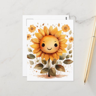 Happy Yellow Sunflower Briefkaart