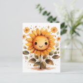 Happy Yellow Sunflower Briefkaart (Staand voorkant)