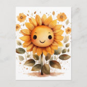 Happy Yellow Sunflower Briefkaart (Voorkant)