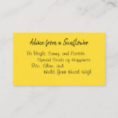 Happy Yellow Sunflower Visitekaartje (Achterkant)