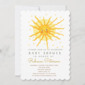 Happy Yellow Sunshine Baby shower Invitation Kaart (Voorkant)