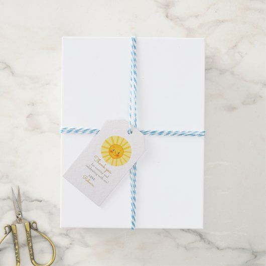 Happy Yellow Sunshine bedankt Gift Labels Cadeaulabel (Met Touw)
